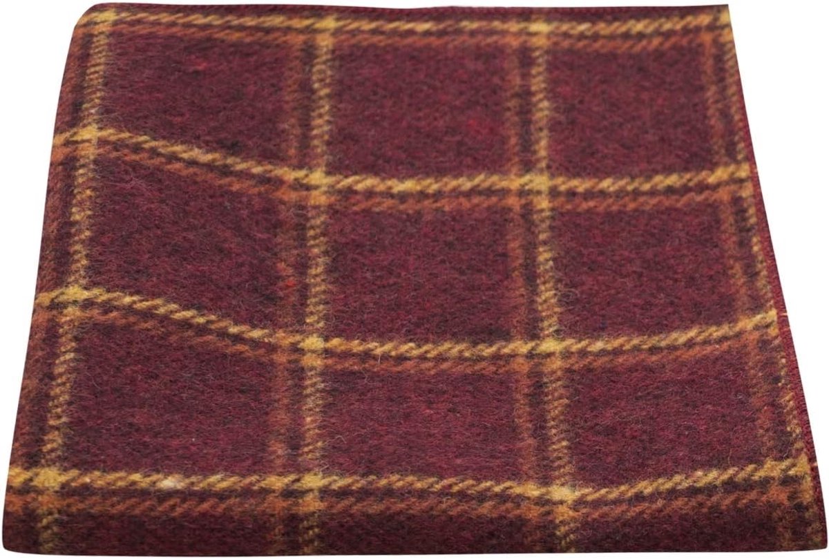 Heritage Warm Rood Geruit Pochet - Zakdoek - 25cm x 25cm - Perfect voor elke gelegenheid
