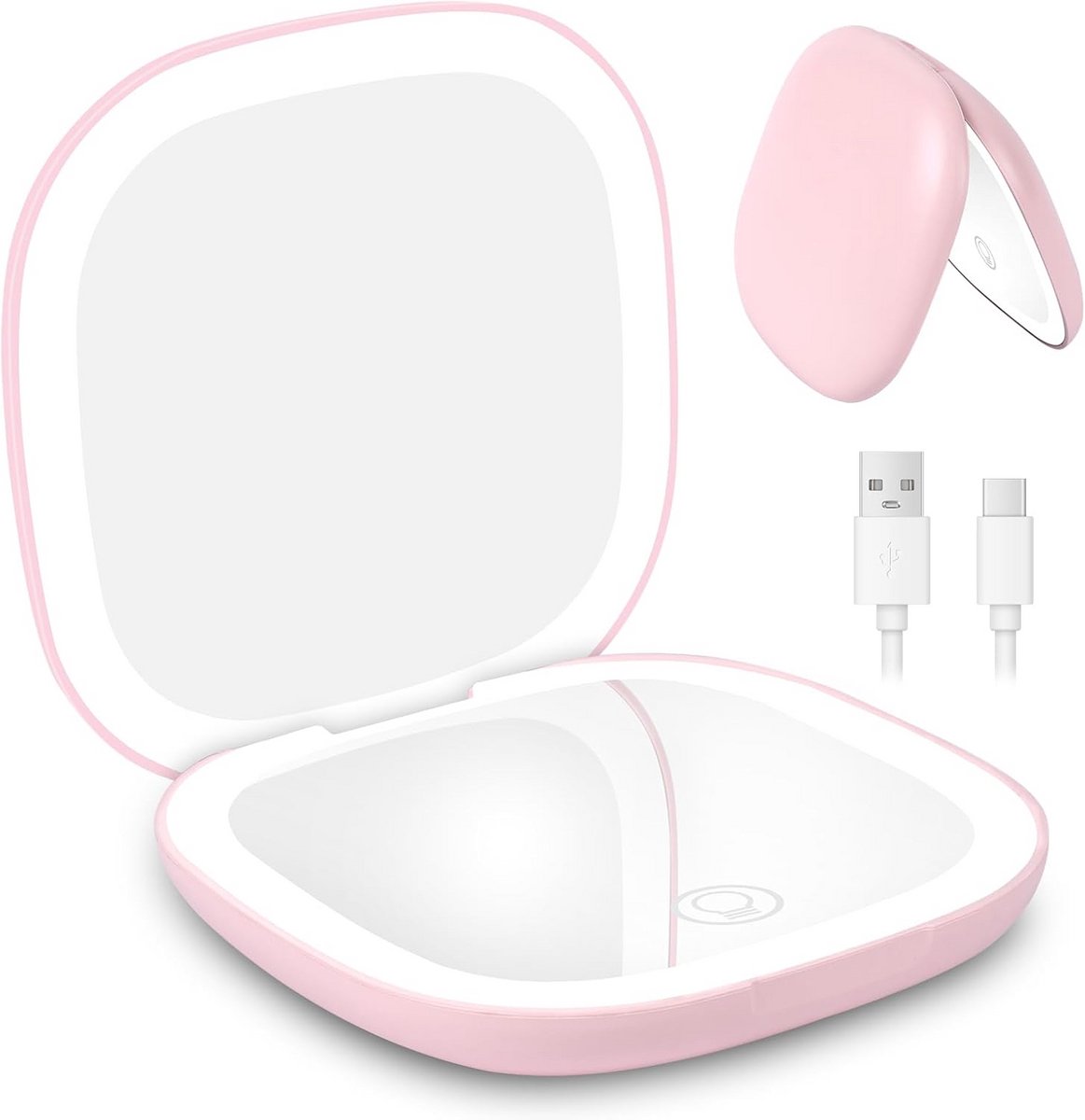 Make-upspiegel met LED-lamp en 10-voudige vergroting – Ideaal voor thuis en op reis