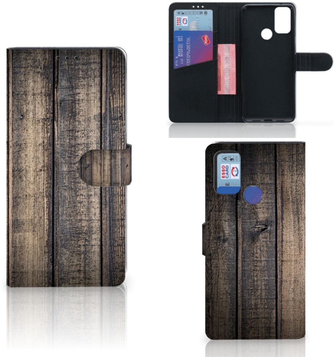 Boekhoesje voor Alcatel 1S (2021) Book Style Case Steigerhout