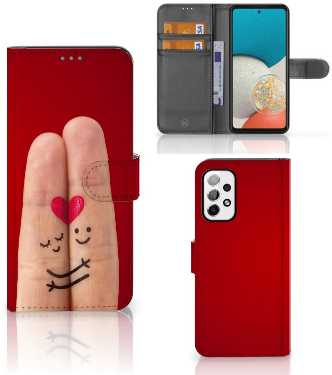 Samsung Galaxy A73 5G Wallet Case met Pasjes Liefde - Origineel Romantisch Cadeau
