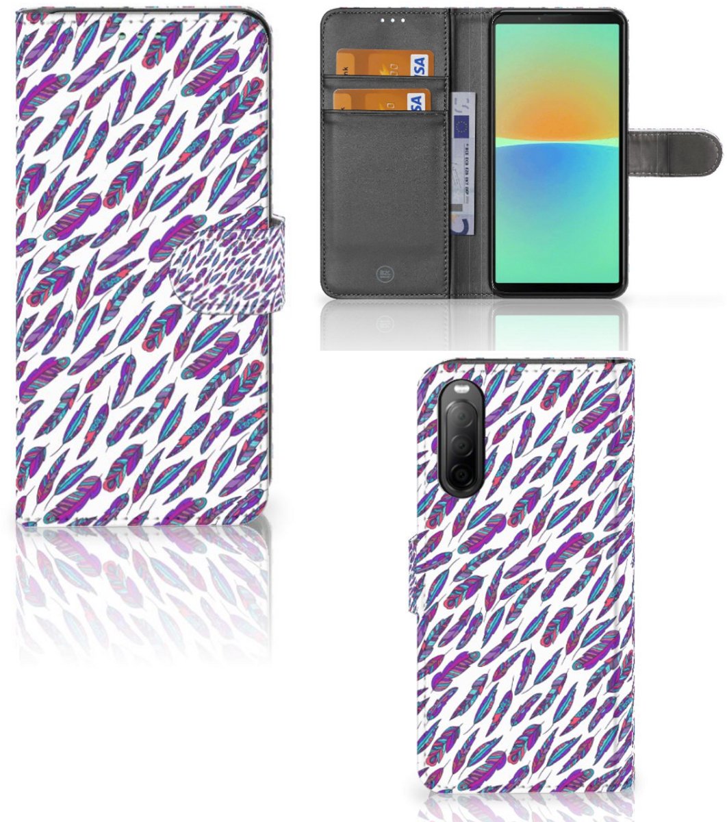 Sony Xperia 10 IV Telefoon Hoesje Feathers Color