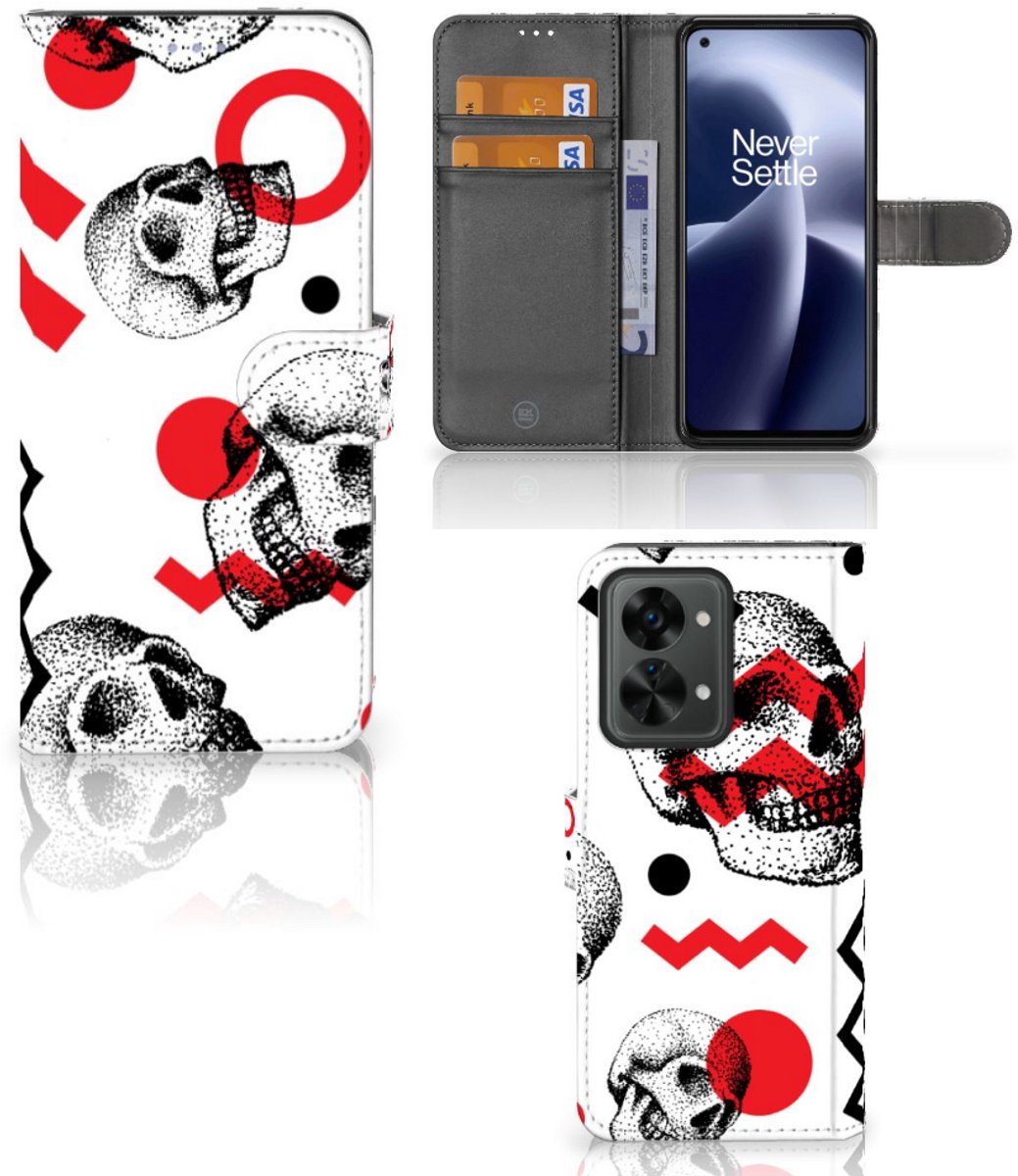 Telefoonhoesje met Naam OnePlus Nord 2T Skull Red