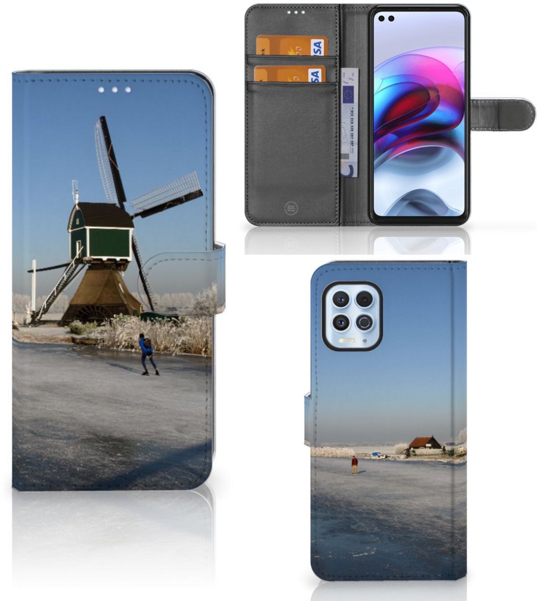 Motorola Moto G100 Flip Cover Schaatsers