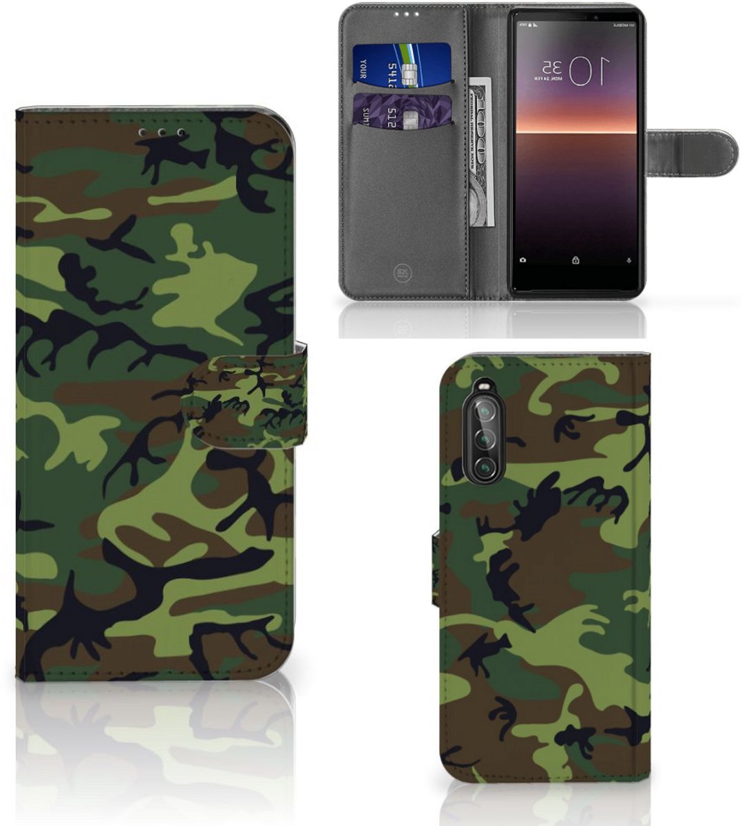 Sony Xperia 10 II Telefoon Hoesje Army Dark