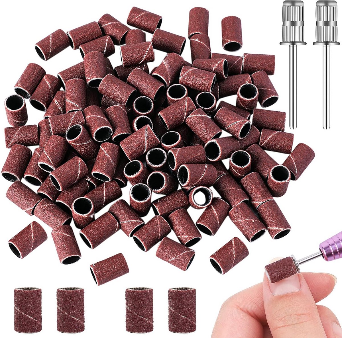 Schuurbanden en nagelboren voor manicure en pedicure - 100 stuks schuurbanden #180