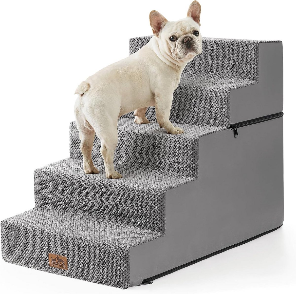 Opvouwbare honden- en kattentrap - 5-laags antislip huisdiertrap voor hoge bedden - 59,9 cm H