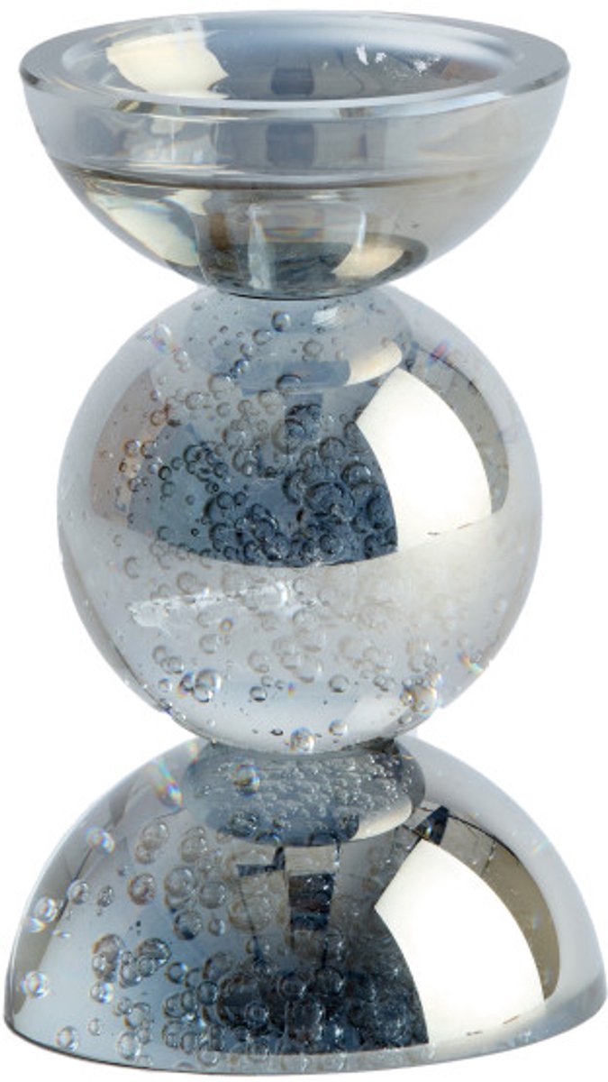 Kaarsenhouder ITINGA - Ø9.5x15.5 cm - Grijs