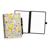 Carnet effaçable Bambook Floral - Printemps - A5 - Pages lignées - Carnet tableau blanc durable et réutilisable - 1 stylo offert