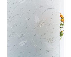 Peysaitr - Privacy raamfolie – Statische Adsorptie Raamsticker – uv - Anti Inkijk - bescherming – huis & kantoor – bloemmotief – wit – 55 x 200cm