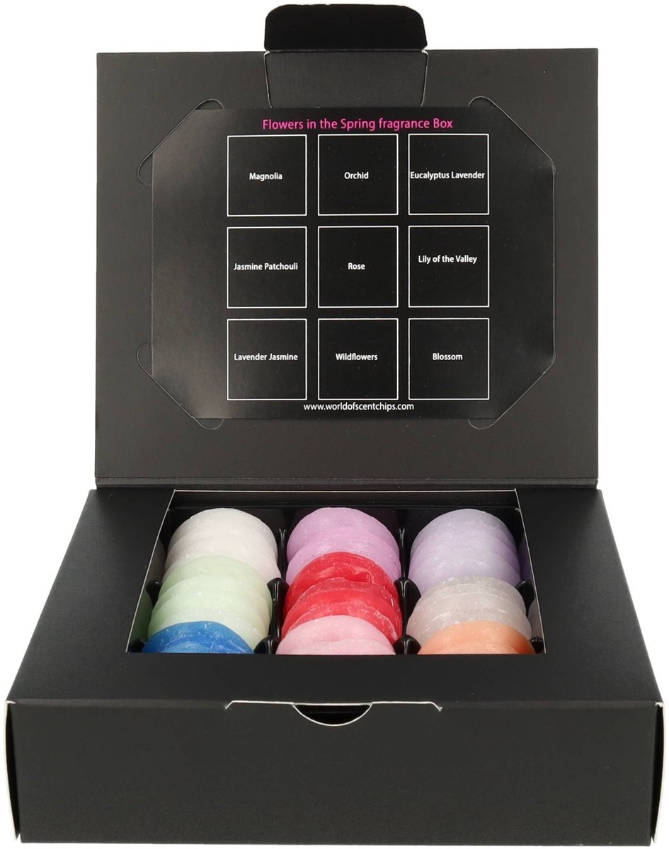 Scentchips Happy Spring Cadeauset – Waxmelts – Geurwax – Geschenkdoos – Huisparfum – Geurbrander – Verzameldoos 36 Geurchips – Spring Giftbox multi