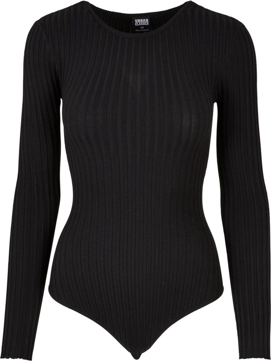 Urban Classics Rib Knit Longsleeve Bodysuit 5XL Zwart