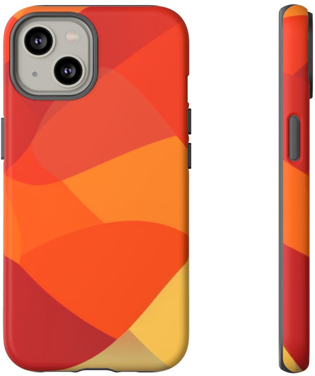 Warme Abstracte Overlappende Vormen – Telefoonhoesje Geschikt voor iPhone 14