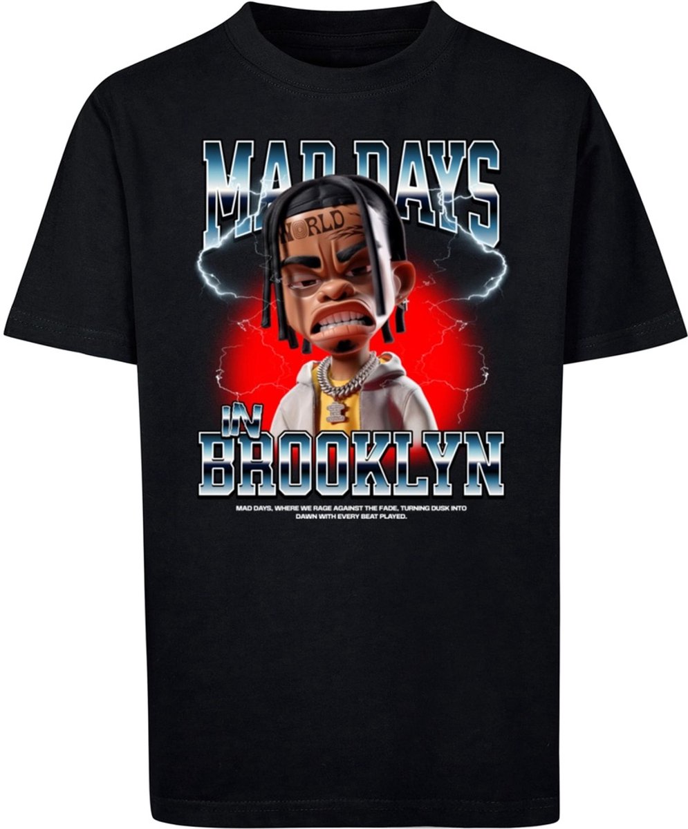 Mister Tee Mad Days In Brooklyn Kinder Tshirt Kids 158/164 Zwart