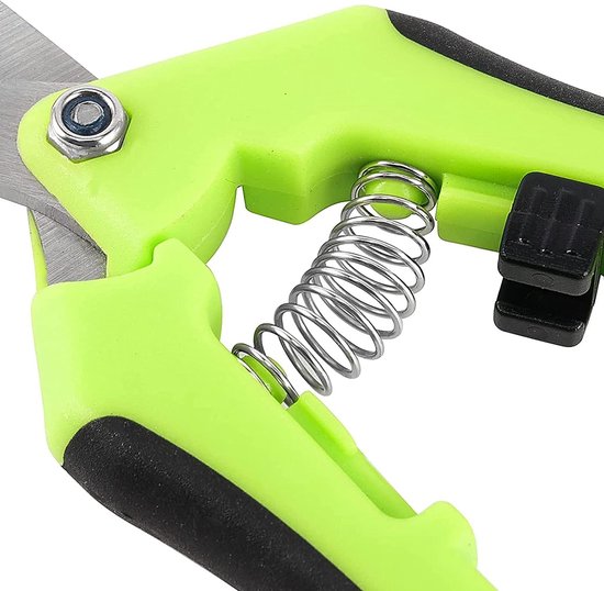 Tuinschaar, 2 stuks bloemenschaar, roestvrij stalen oogstschaar, leesschaar, takkenschaar, 2 snoeischaar + 1 paar tuinhandschoenen, set, voor tuin, groenten en fruit, enz. (groen + blauw) van Fippy — afbeelding 4