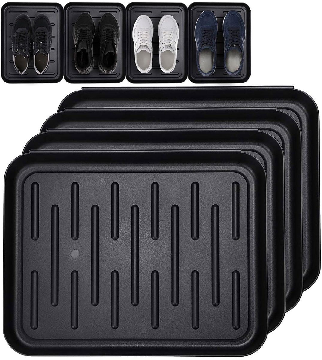 Azomor® Set van vier multifunctionele waterdichte druppelbakken voor schoenen en meer