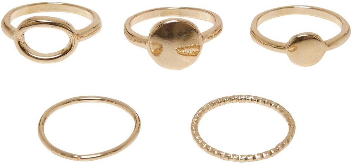 Urban Classics - Basic Stacking 5Pack Ring - S/M - Goudkleurig