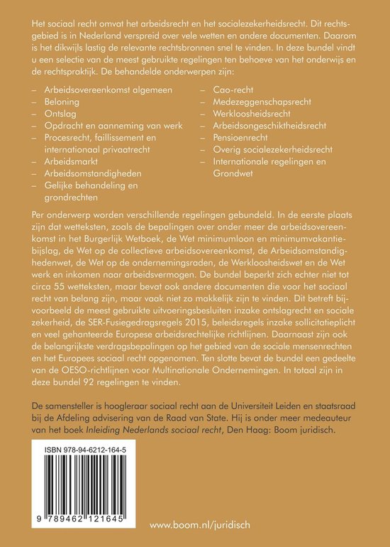 Boom Juridische wettenbundels - Wetgeving sociaal recht 2025 ... - cover