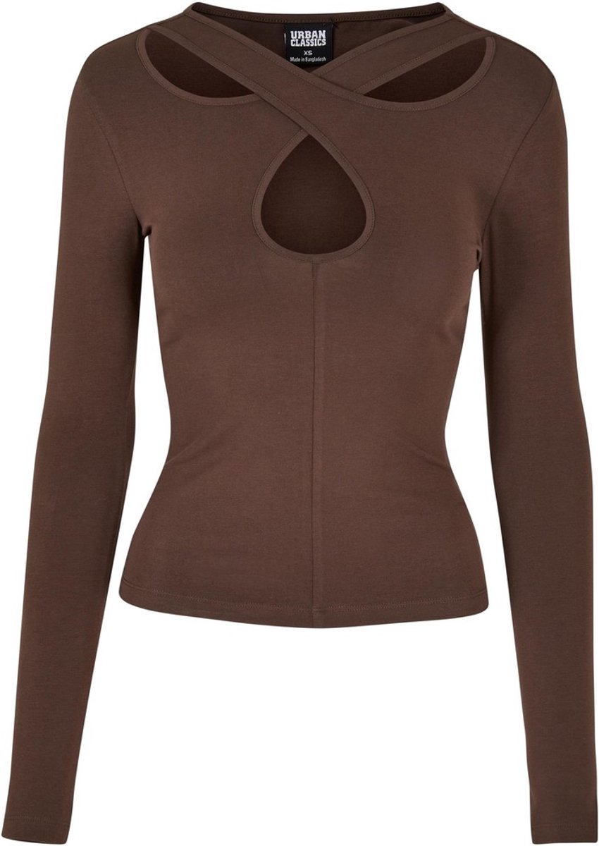 Urban Classics Crossed Cut Out Longsleeve top XL Bruin