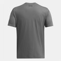 Grijze Under Armour sportshirt, achterkant, met logo op de nek.