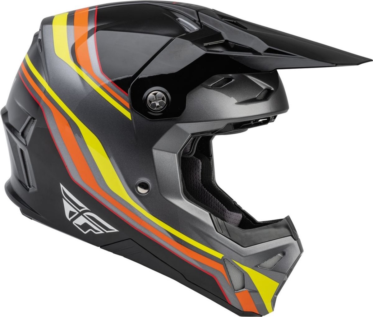 FLY Racing Formula CP S.E. Speeder Zwart Geel Rood Crosshelm - Helm