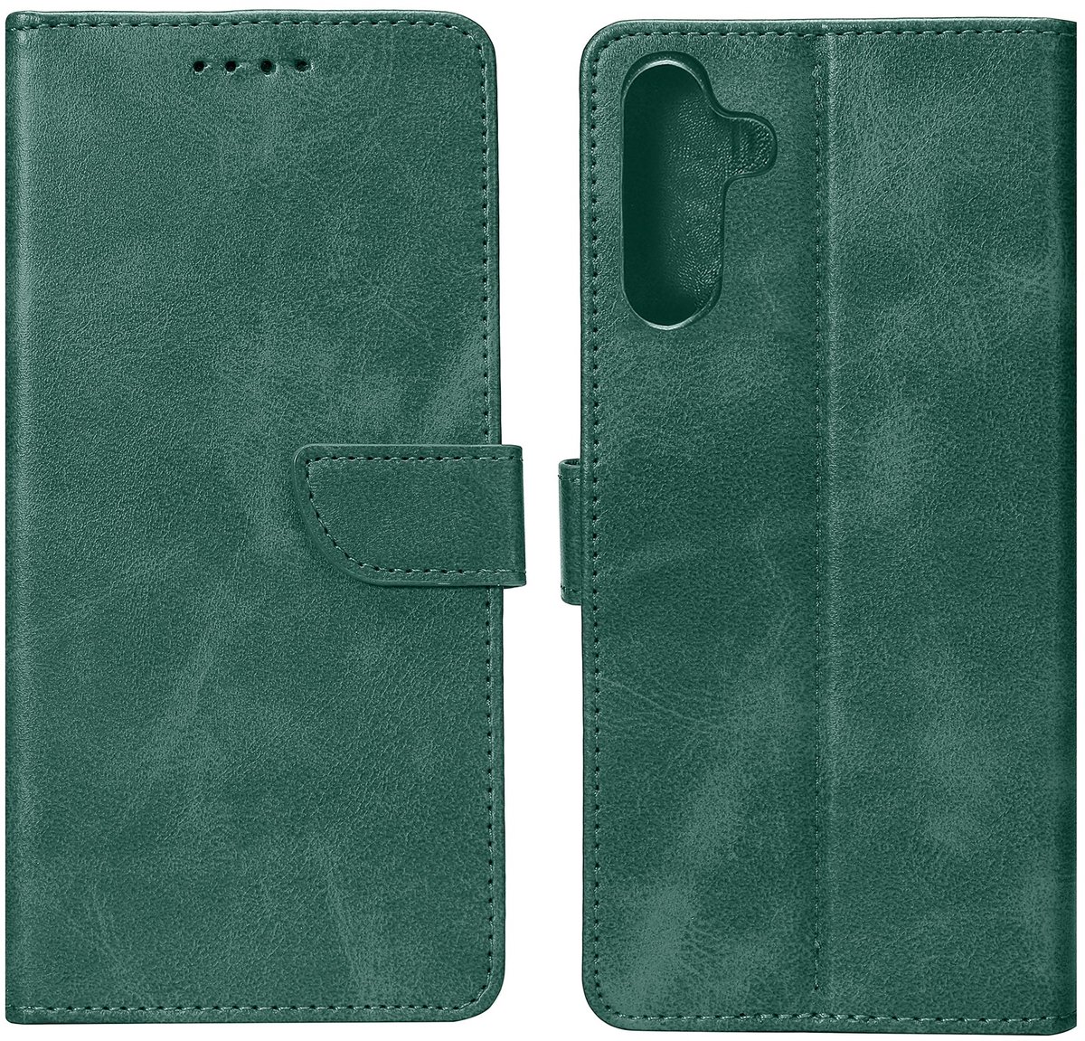 Rixus Bookcase For Samsung Galaxy A54 Dark Green