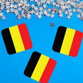Bierviltjes Belgische vlag vierkant 15 st