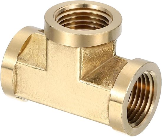 QUARKZMAN Messing T-Stück 3/8 Zoll – 3-Wege Rohrverbinder Für Gas & Hydraulik, Korrosionsbeständig Und Dicht