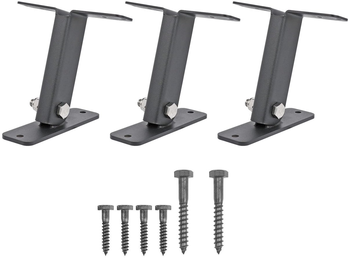RVS Heavy Duty Verstelbare Dakmontage Pergolabeugel 3 Stuks voor Alle Dakhellingen