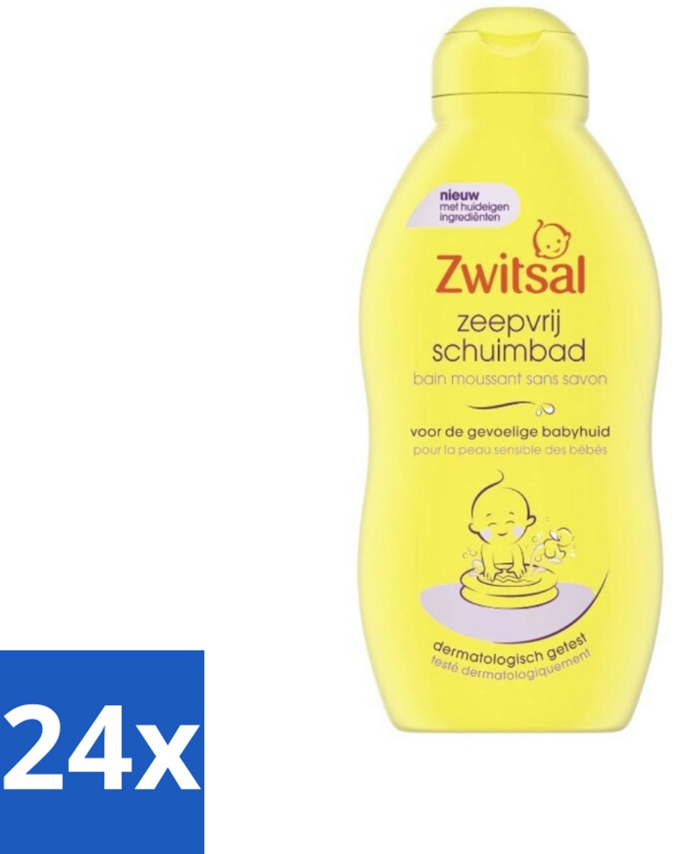 24 x Zwitsal - Zeepvrij Schuimbad - Voor een Zachte Babyhuid - 200 ml - Babybad - Babyzeep - Schuimbad - Gevoelige Huid - SLES-vrij