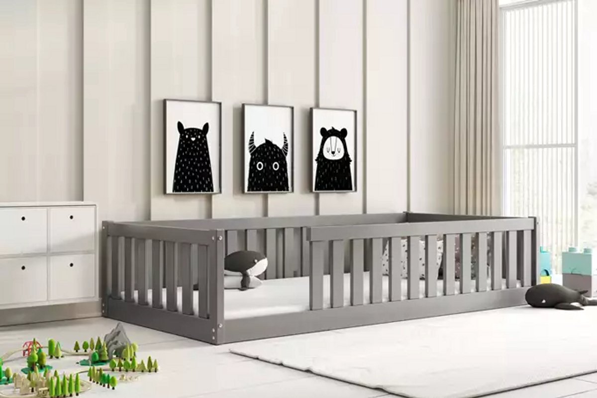 BMS - Kinderbed - 90x190 - Enkel - Graphiet