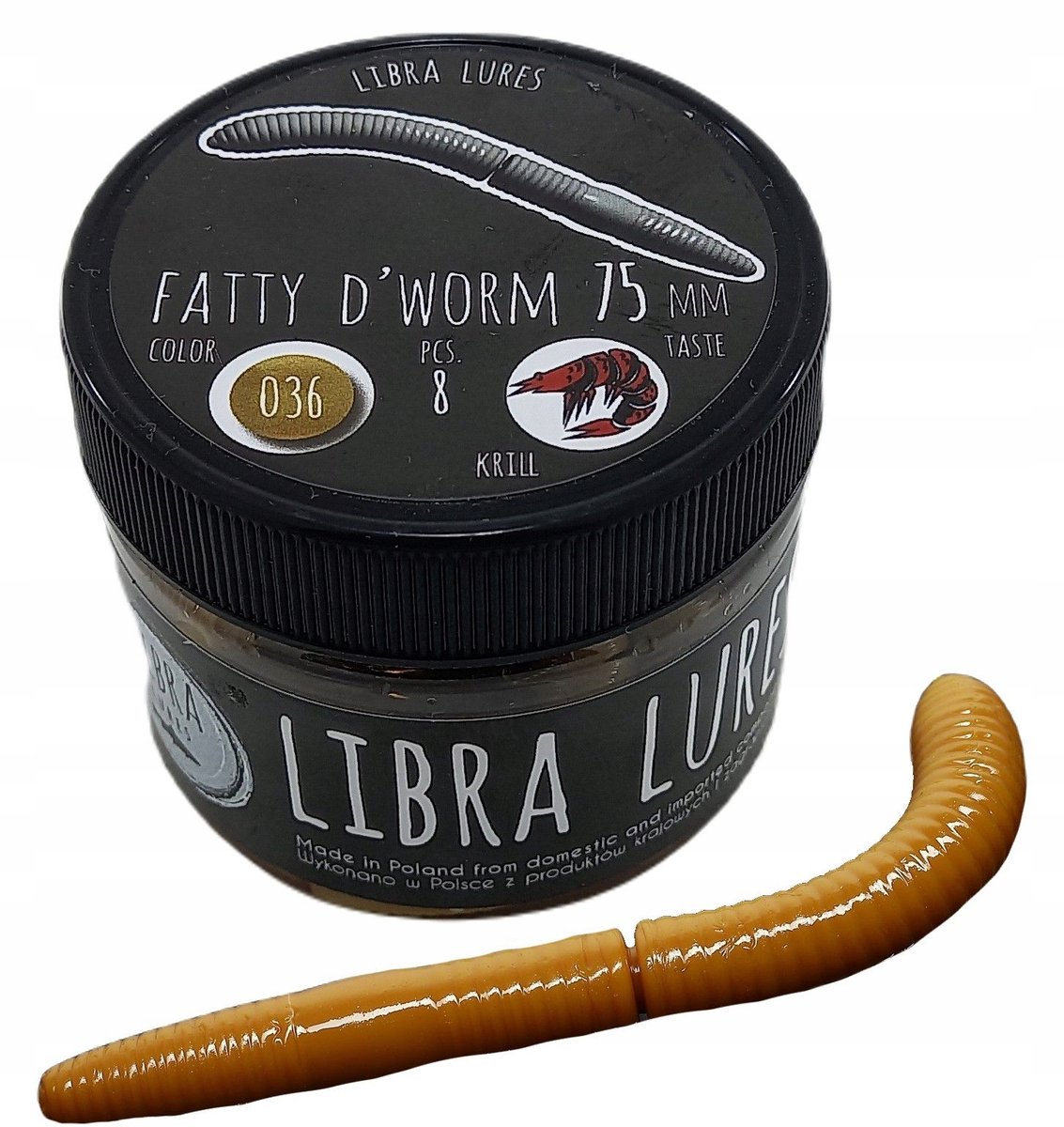 Libra Lures Fatty D'Worm 7,5 cm Coffee Milk Kryl - Garde-uiteinde