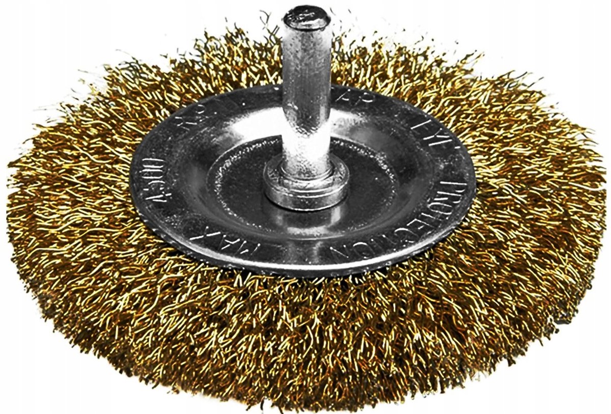Vorel Schijfborstel met Schacht, Messing Staal, Ø75mm