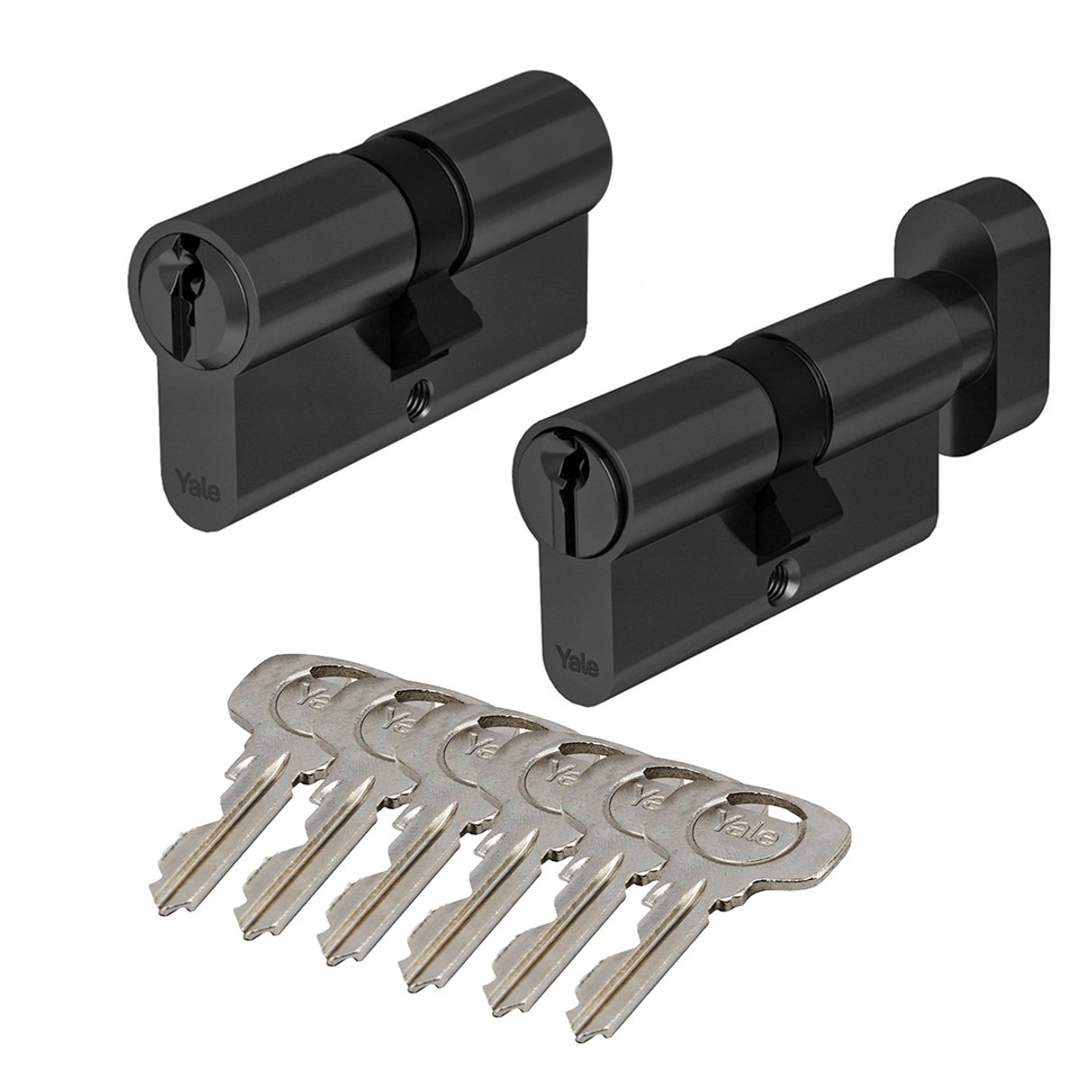 Yale Y500 Zwarte Cilinderslot Set 45/45 + 45G/45 met 6 Sleutels