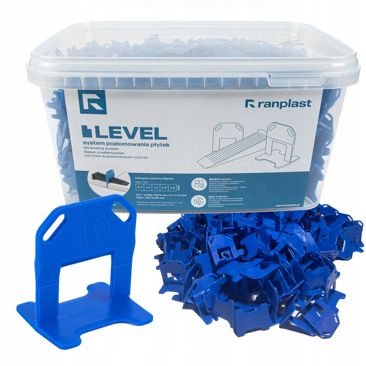 Ranplast Tegelnivelleringsclips 700 stuks 1,5mm - Perfecte Tegelzetting