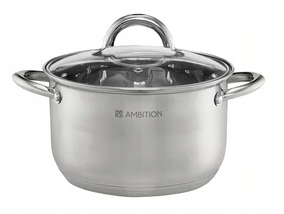 Ambition Solar Kookpan RVS 18 cm, 2,5 L - Snel Verwarmd