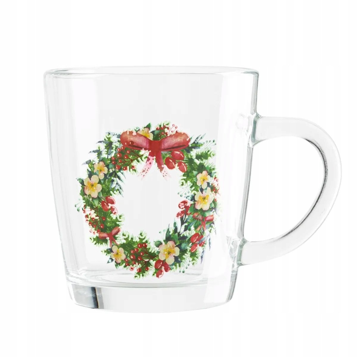 Glazen Mok Winterkrans 350 ml - Elegante Thee & Koffie Mok