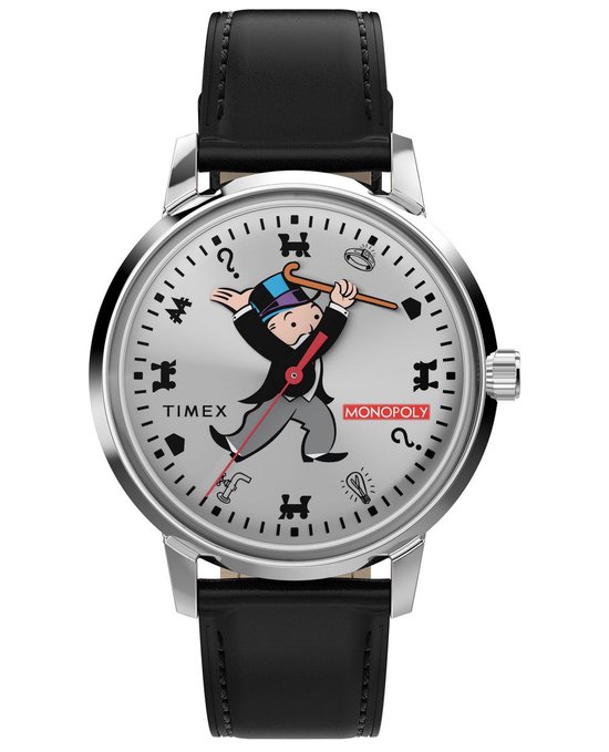 Timex X Monopoly TW2Y46900 Horloge - Leer - Zwart - Ø 38 mm