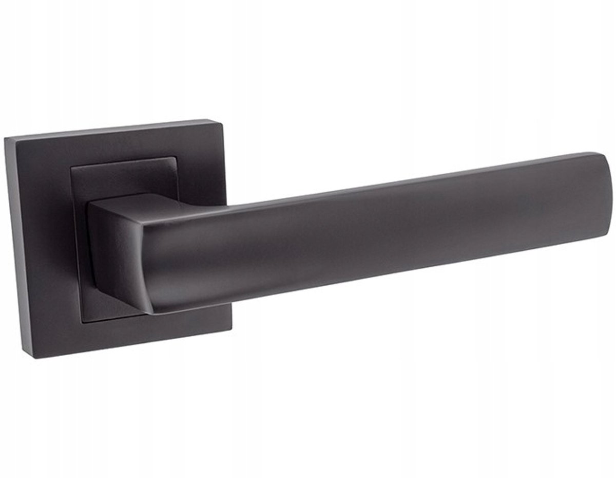 Moderne zwarte mat deurklink voor binnendeuren - Aluminium