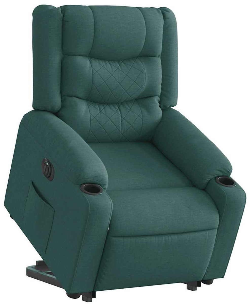 vidaXL Sta-op-stoel - elektrisch - stof - donkergroen