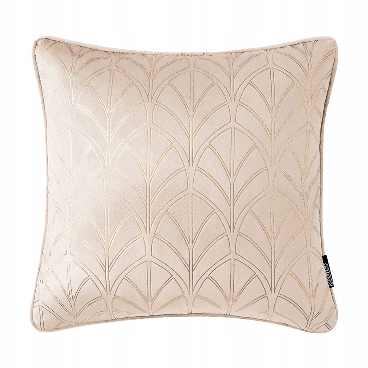 Decoratieve Kussen Bliss 45x45cm - Crème Velours met Gouden Accent