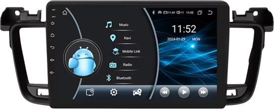 Autoradio Android 12 Da 9 Pollici Per Peugeot 508 E 508SW 2011-2018 Con GPS, Bluetooth, DSP E DAB+