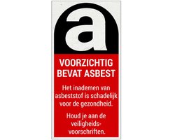 Voorzichtig bevat asbest bord | Sign Again materiaal | 30 x 15 cm