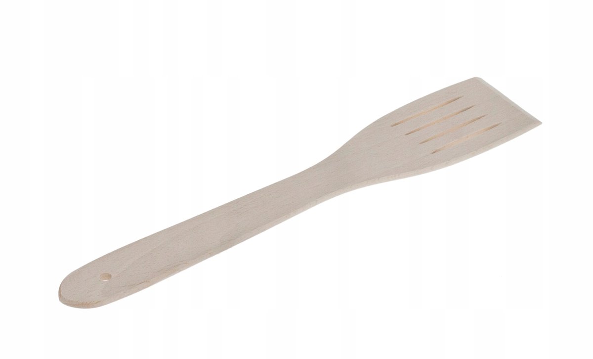 Houten spatel voor koekenpan, 30cm, met inkepingen