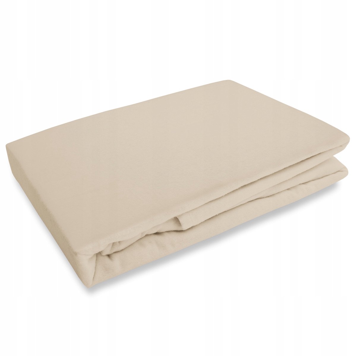 Flanellen hoeslaken met elastiek 160x200 cm, licht beige