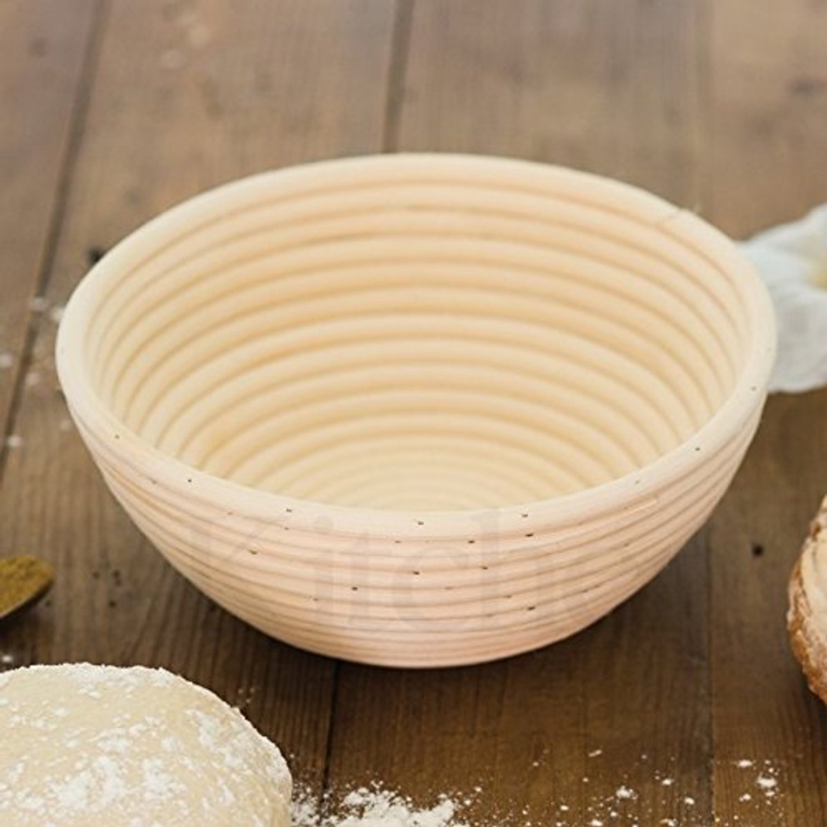 Ronde Rijsmand van Rotan 22 cm - Ideaal voor Brood Bakken