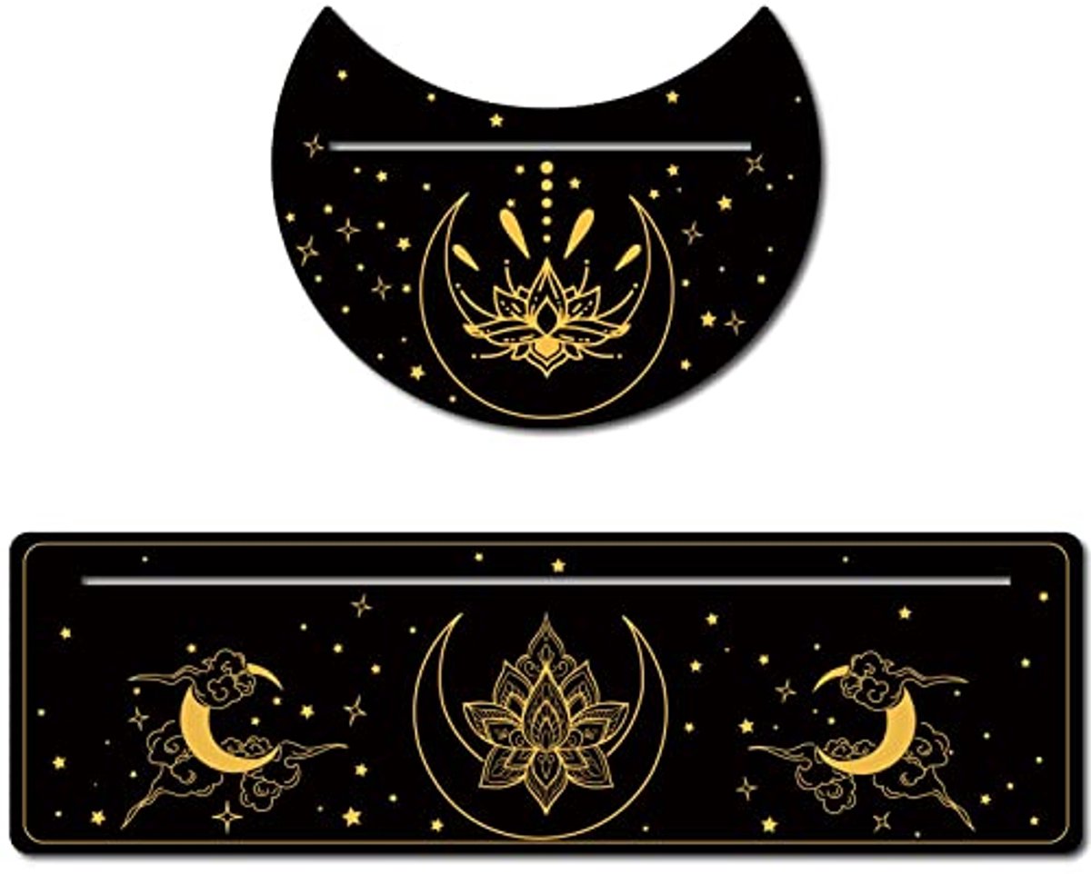 2 Stuks Houten Tarot Kaartenstandaard - Maanvorm en Rechthoekige Houders voor Waarzeggerij en Ceremonies