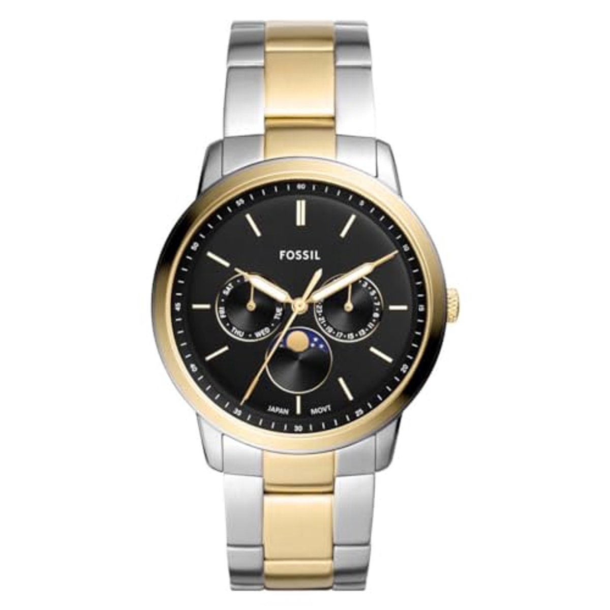 Multifunctioneel Maanfase Horloge voor Heren met Roestvrij Stalen of Leren Band