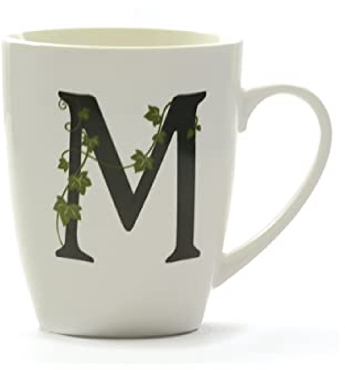Mok Letter M van Porselein - Wit - 12 x 12 x 3 cm