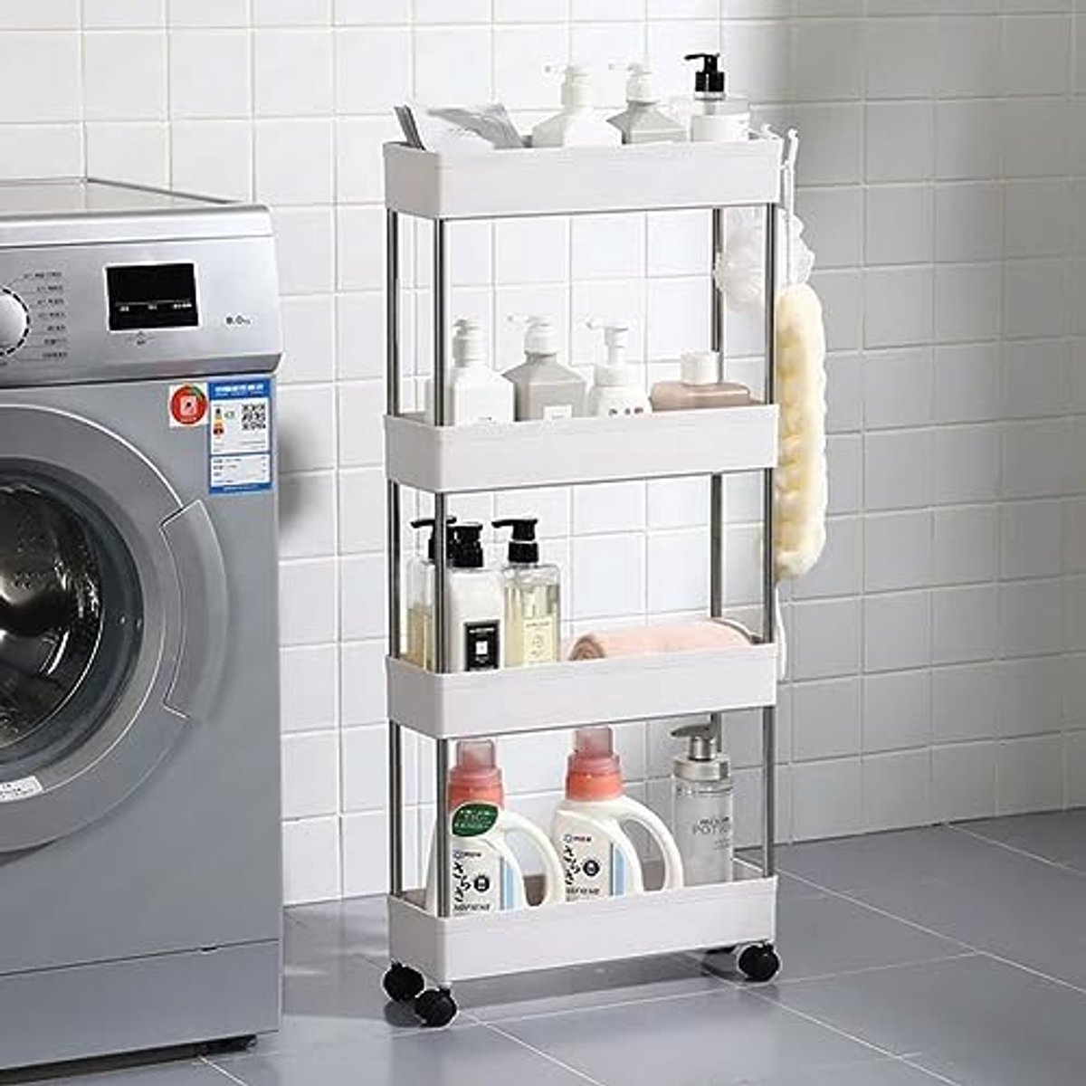 Multifunctionele keukentrolley met 4 planken en wielen - Ruimtebesparend en comfortabel