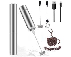Elektrische melkopschuimer met USB-oplaadfunctie - Mini-handmixer voor cappuccino, latte en warme chocolademelk